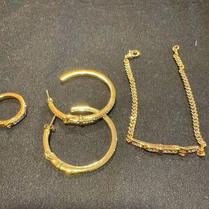 Classic Hermes Hoop Earrings and Bracelet Set - Elegant Women’s Jewelry